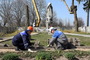Деревня Каменка Кобринского района: работники Кобринского УМГ ремонтируют мемориал