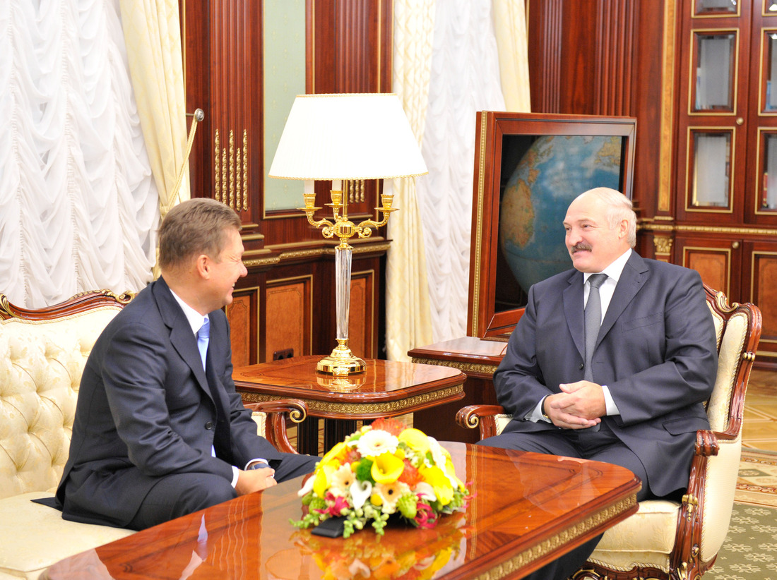 Во время встречи Президента Беларуси Александра Лукашенко и Председателя Правления ОАО "Газпром" Алексея Миллера