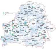 Карта АГНКС в Республике Беларусь в 2019 году